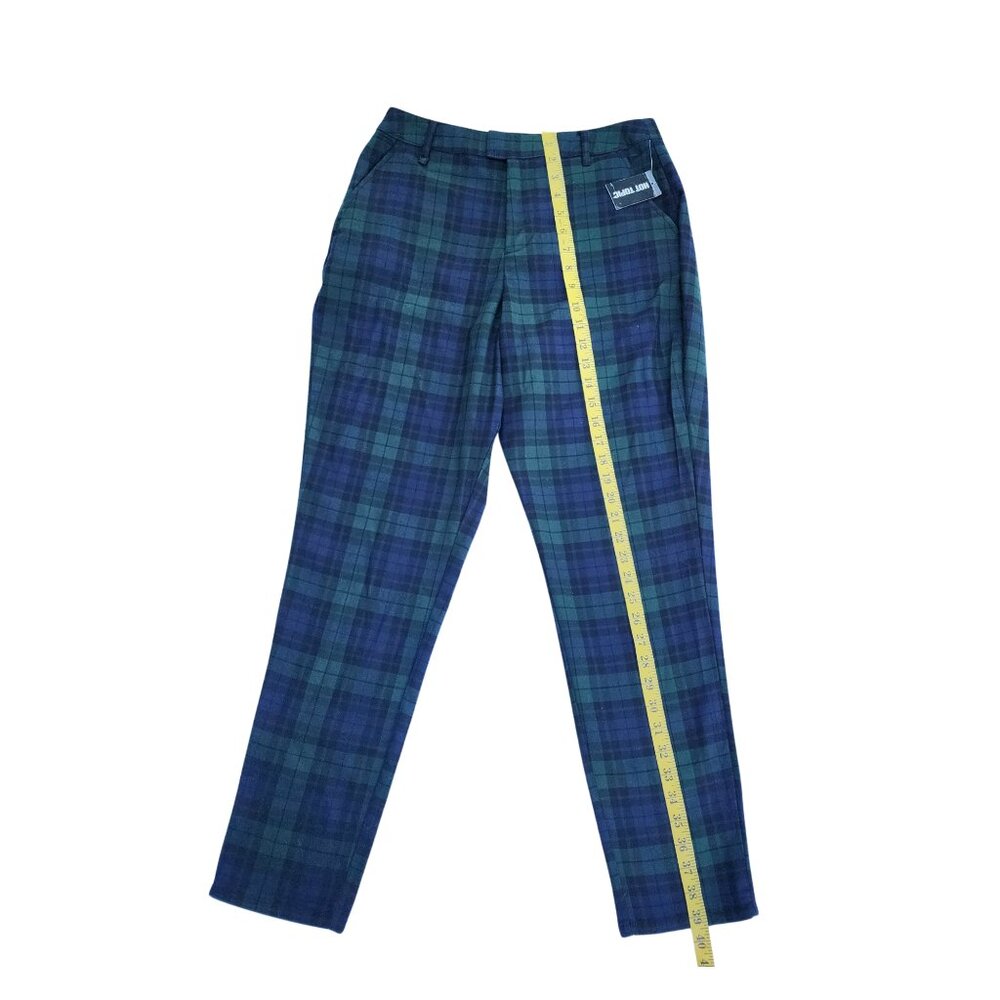 Hot Topic Women’s Juniors Sz L Tartan Blue Green Plaid Pants - Picture 6 of 10